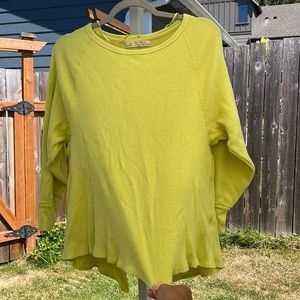 We The Free neon yellow ribbed thermal long sleeve womens size extra small